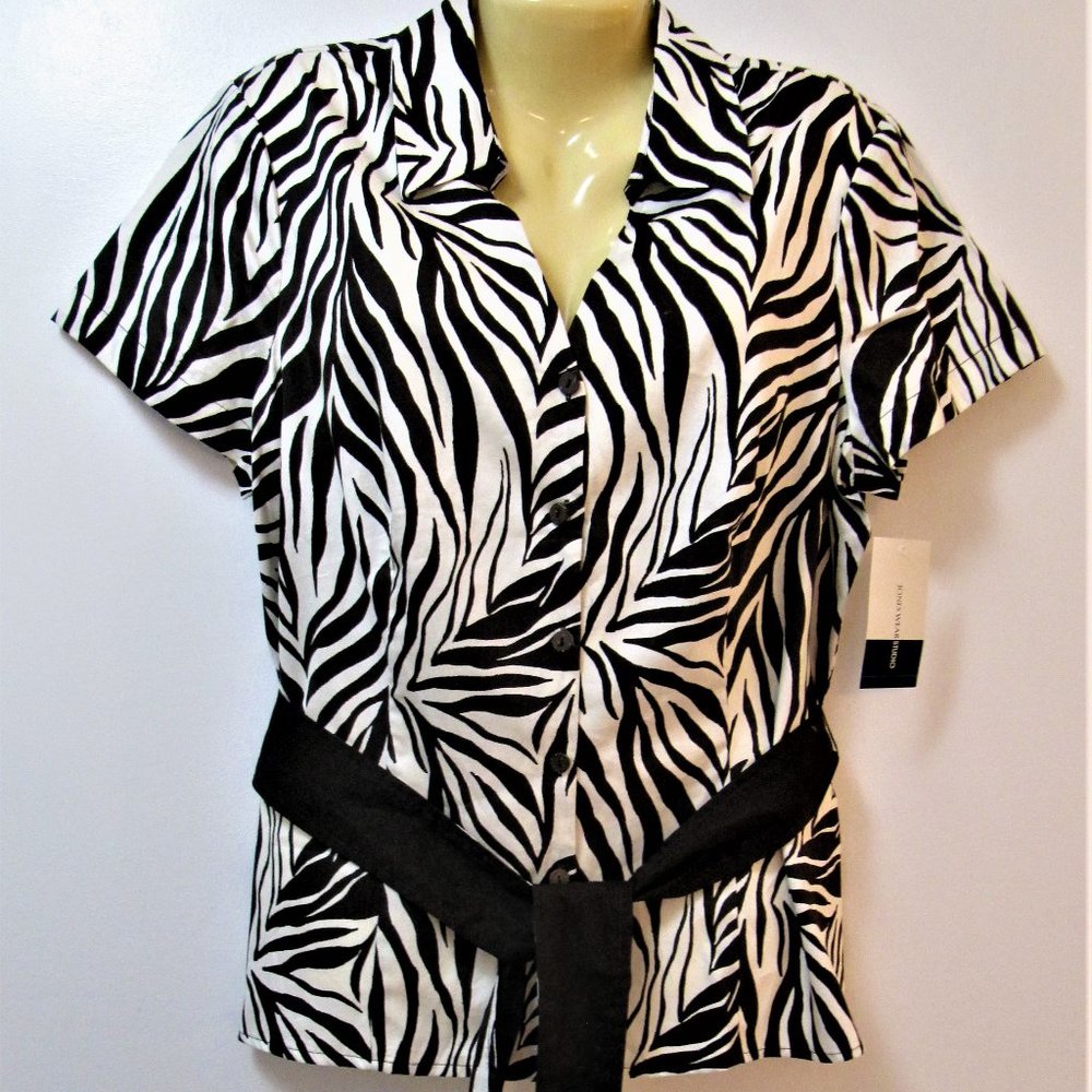 Jones Wear Studio Zebra Print Top – XL - NWT